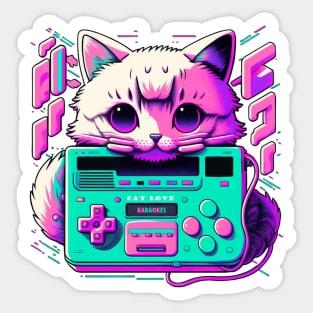 neon gamer cat Sticker